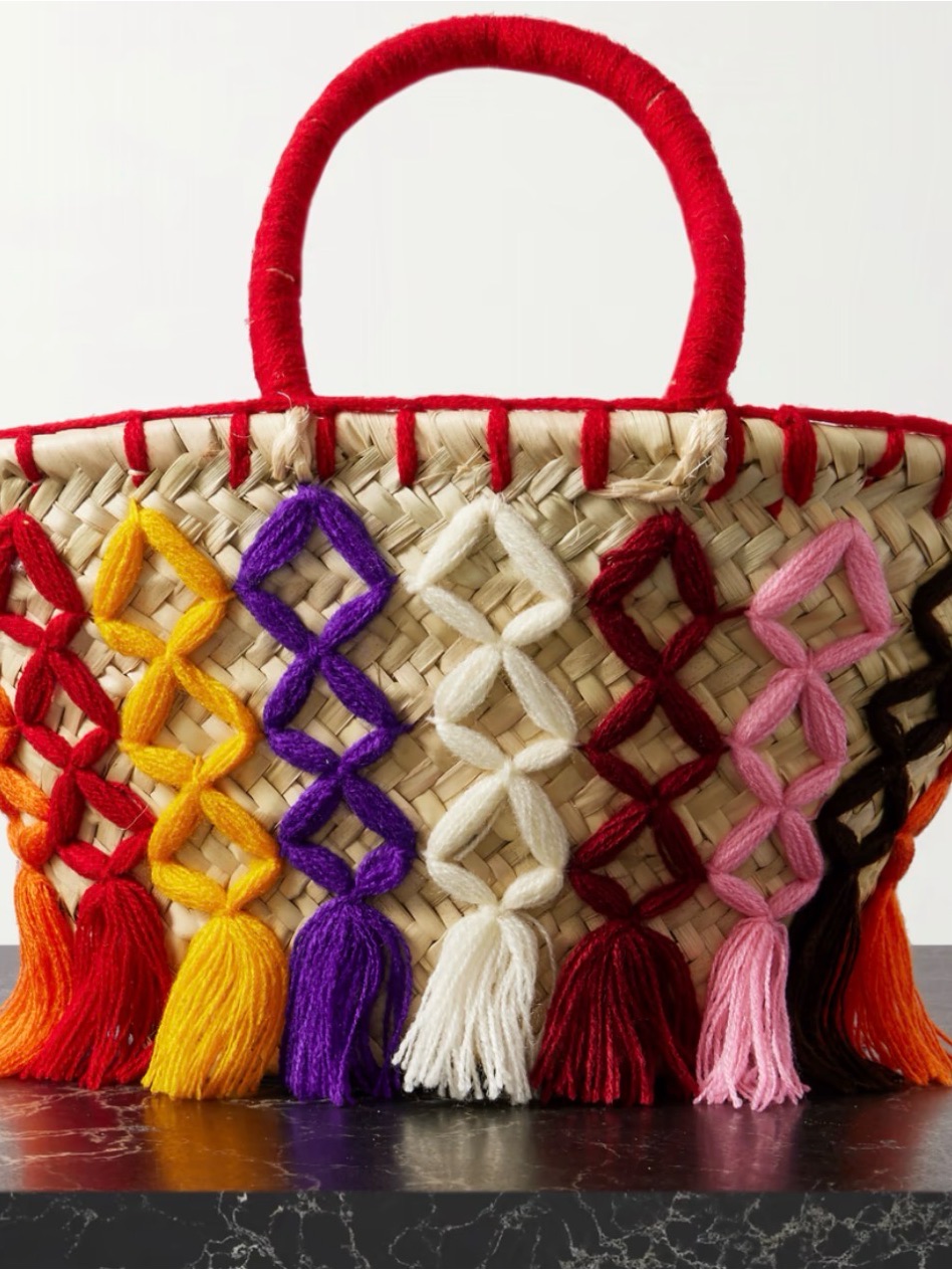 Handwoven Multicolor Tassel Straw Tote Bag
